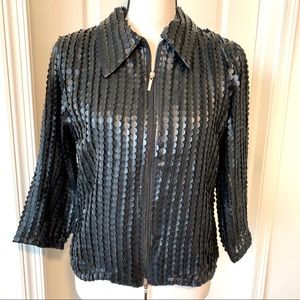 WEAVZ Faux Leather Zippered Jacket—SZ. Small